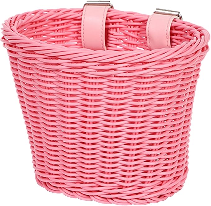 Black Front Basket For Kids Bicycle Waterproof Woven Handlebar Mount Easy Installation - Image 1