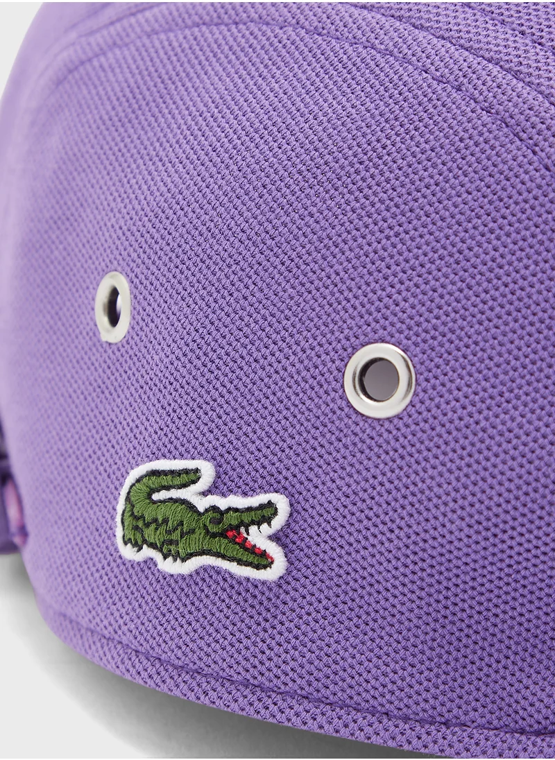 LACOSTE Logo Printed Curved Peak Cap