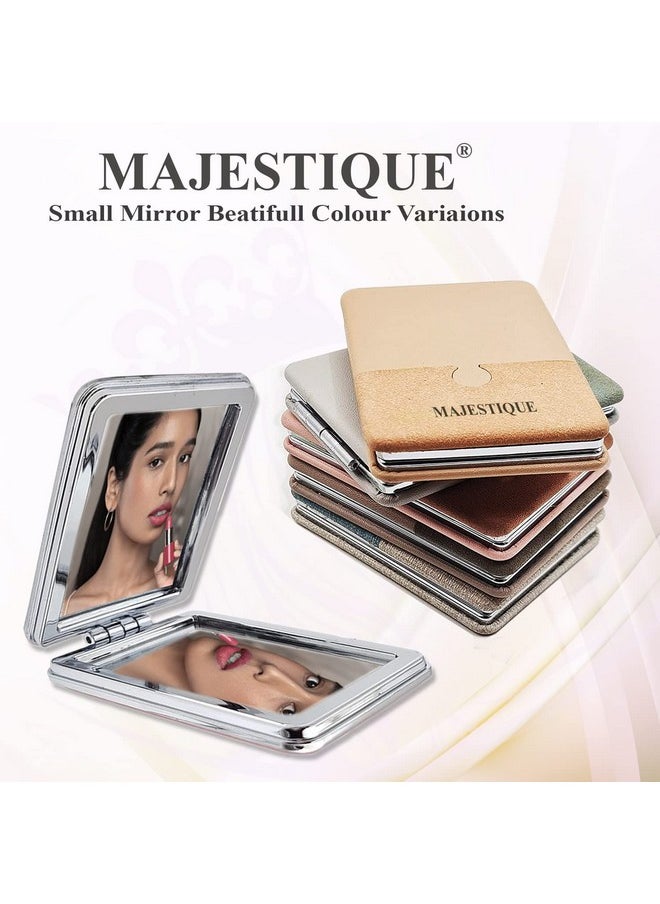 MAJESTIQUE Majestique Portable Mirror for Women, Men and Girls, Mini Mirror, Travel Makeup Mirrors, Double-Sided Mirror with Distortion Free -(Multicolor, Square, framed, Dresser Mount)  - Image 5