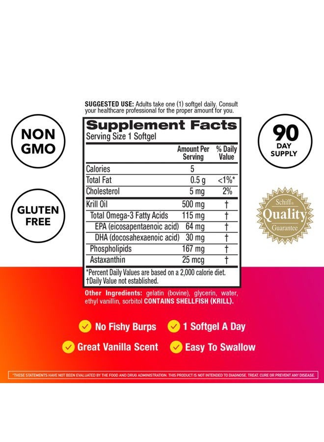 Megared Antarctic Krill Oil 500mg Omega 3 Fatty Acid Supplement, Extra Strength EPA & DHA Krill Oil Softgels (90cnt Box), Astaxanthin, Heart Health Supplement with No Fish Oil Aftertaste  - Image 3