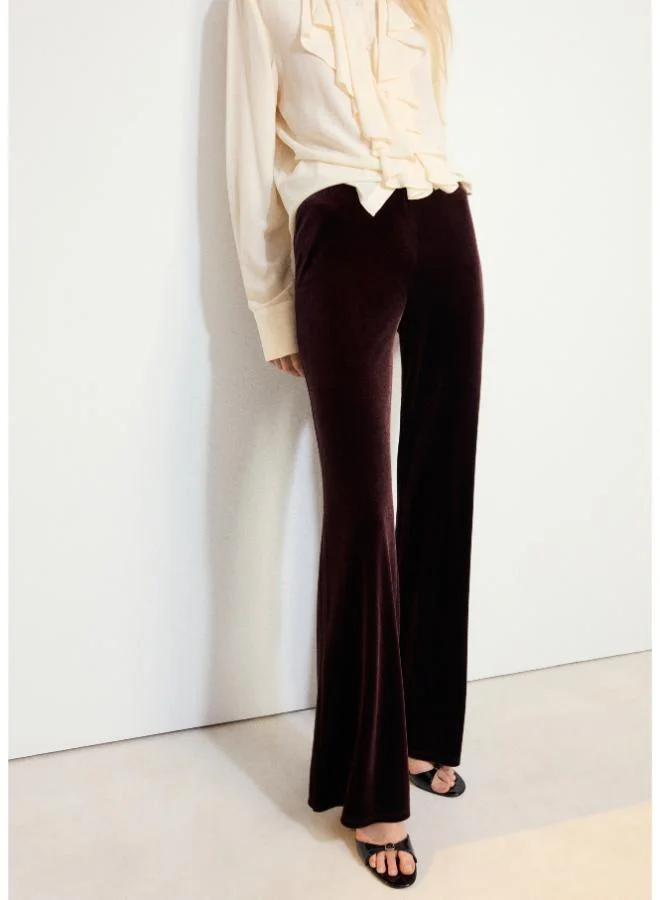 Mango Flared Velvet Trousers