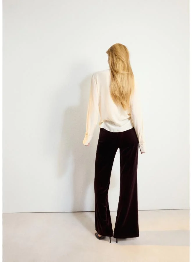 Mango Flared Velvet Trousers
