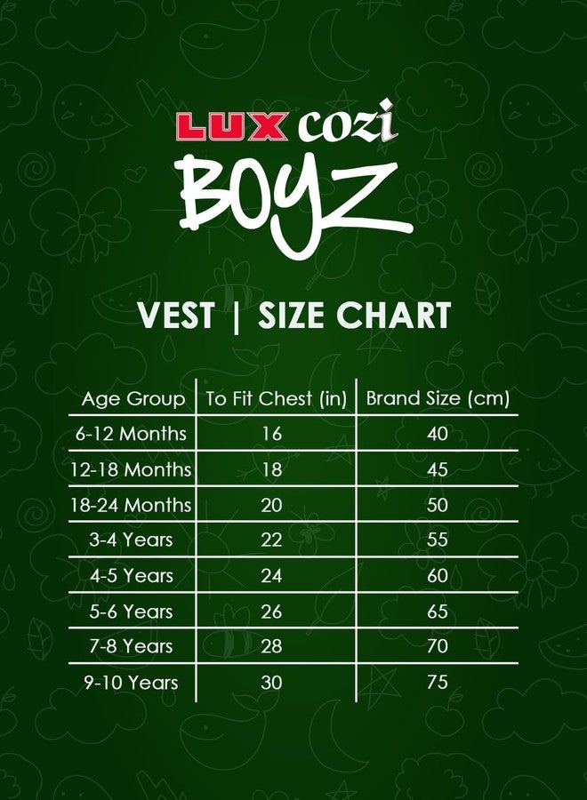 Lux Cozi Boys White Cotton Vest Pack of 5 (Size : 1-2 Years) - Image 2
