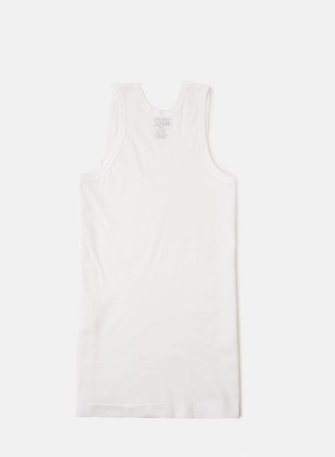 Lux Cozi Boys White Cotton Vest Pack of 5 (Size : 1-2 Years) - Image 5