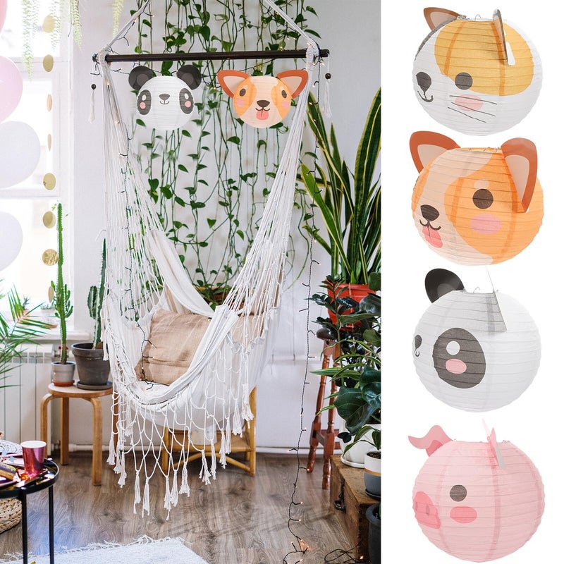 5Pcs Animal Paper Lanterns DIY Hanging Decor For Jungle Birthday Party Classroom - Image 4