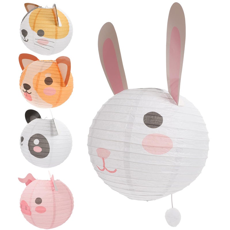 5Pcs Animal Paper Lanterns DIY Hanging Decor For Jungle Birthday Party Classroom - Image 2