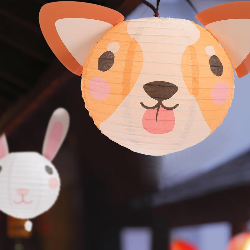 5Pcs Animal Paper Lanterns DIY Hanging Decor For Jungle Birthday Party Classroom - Image 5