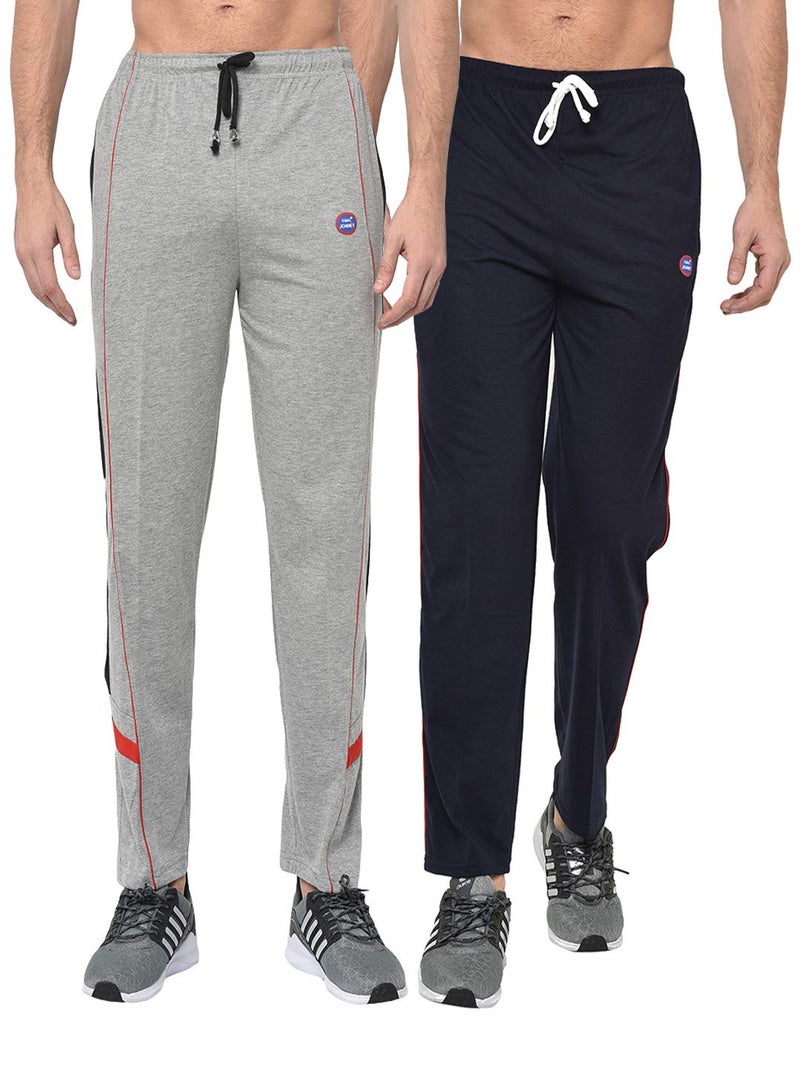 Mack Jonney Men Mid Rise Slim Fit Trackpants (Pack of 2) (D1ND7M-XL_Multicolored_X-Large) - Image 1