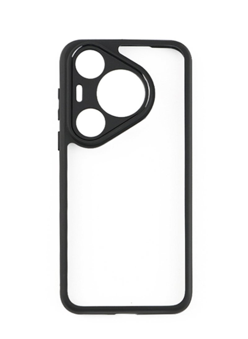 Wtech Hybrid TPU Silicone Protective Slim Case Cover For Huawei Pura 70 Pro / Pura 70 Pro+ / Pura 70 Pro Plus 5G 2024 Clear/Black - Image 5
