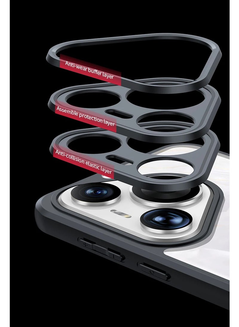 Wtech Hybrid TPU Silicone Protective Slim Case Cover For Huawei Pura 70 Pro / Pura 70 Pro+ / Pura 70 Pro Plus 5G 2024 Clear/Black - Image 3