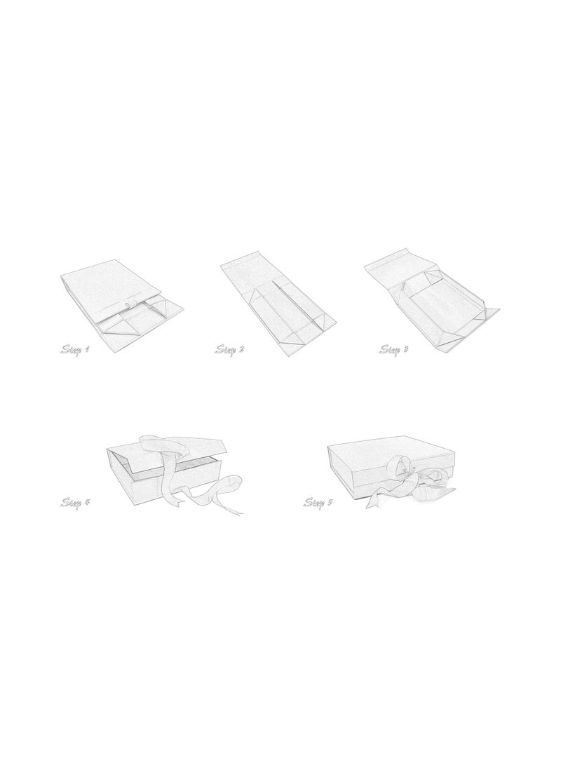 صندوق هدايا مغناطيسي فاخر، صندوق هدايا متوسط ​​الحجم أزرق سماوي مع شريط، صندوق هدايا قابل للطي للهدايا مع غطاء مغناطيسي، مناسب للمهرجانات وأعياد الميلاد والذكرى السنوية، 26 × 19 × 8 سم - Image 4