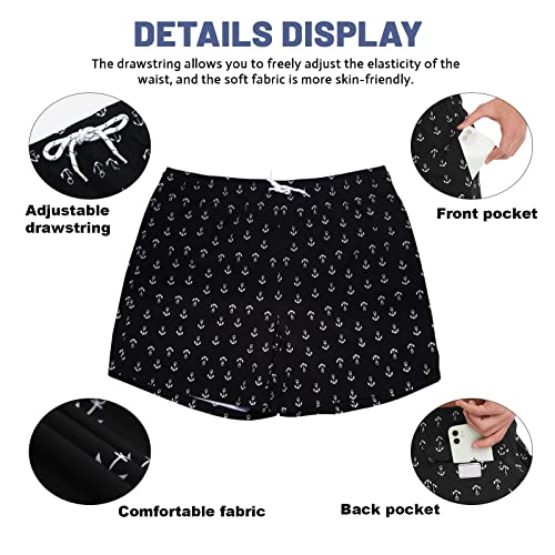FEIXIANG Mens Quick Dry Swim Trunk with Breathable Mesh Lining Beach Shorts with Pockets Black - Image 4
