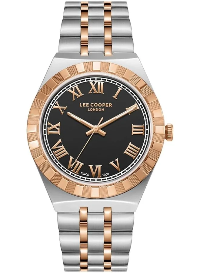 Lee Cooper LEE COOPER LC08060.560 Men Analog Display Watch & Metal Strap Silver/Rose Gold
