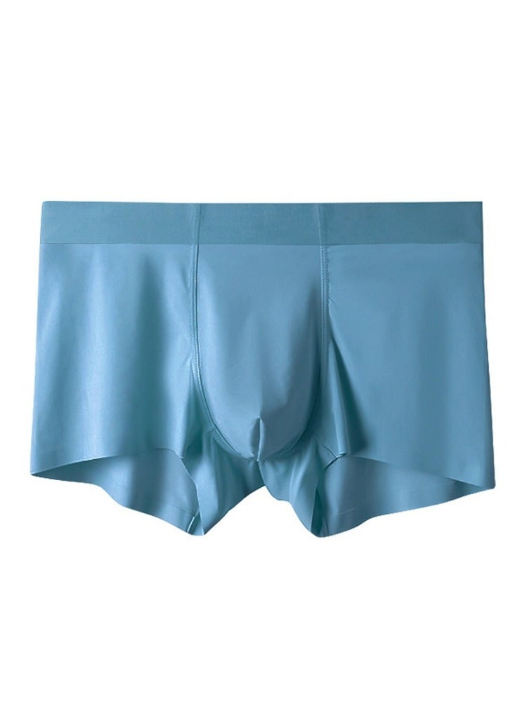 Loquat Men's Solid Color Lightweight Boxer Briefs Soft And Breathable Underwear With Comfort Flex Waistband Bluish Green 