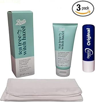 Boots Witch Hazel Clearing And Nourishing Hot Cloth Cleanser 100ml With Free Orignial Lip Balm - Image 1