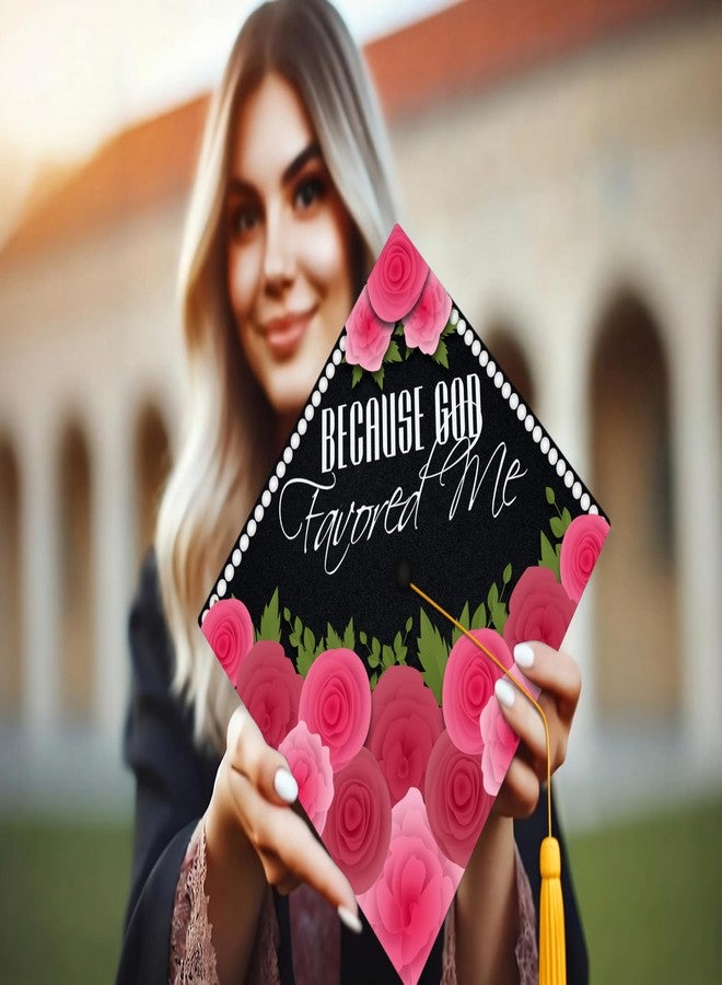 ADVANSYNC Because God Favored Me Graduation Cap Topper - Image 2