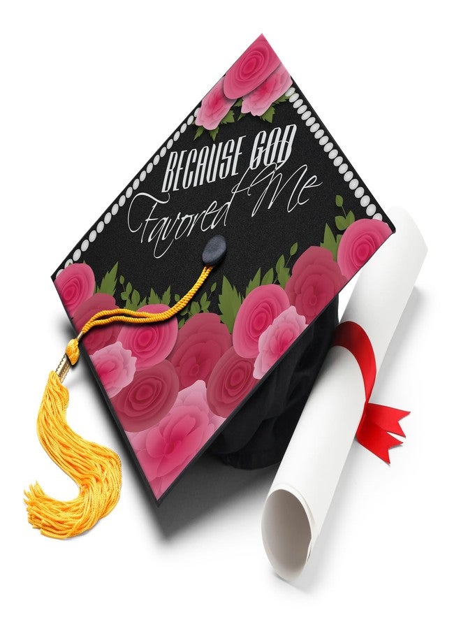 ADVANSYNC Because God Favored Me Graduation Cap Topper - Image 1