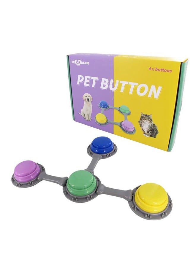Generic Set of 4 Talking Buttons for Cat and Dog Training, Funny Engravable Voice Command Buttons with Placement Stickers, Colorful and Customizable - Y, G, P, B  - Image 2