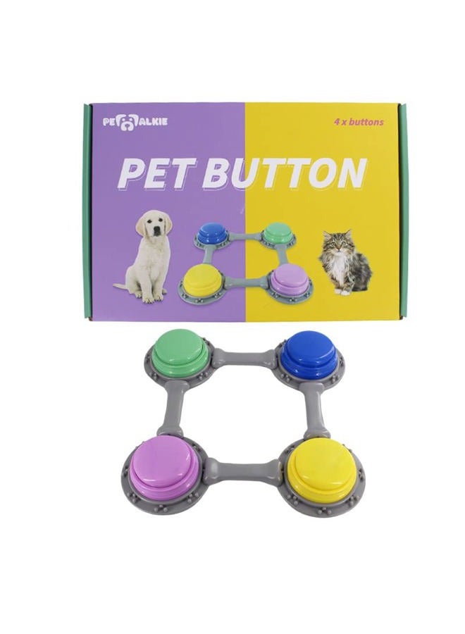 Generic Set of 4 Talking Buttons for Cat and Dog Training, Funny Engravable Voice Command Buttons with Placement Stickers, Colorful and Customizable - Y, G, P, B  - Image 5
