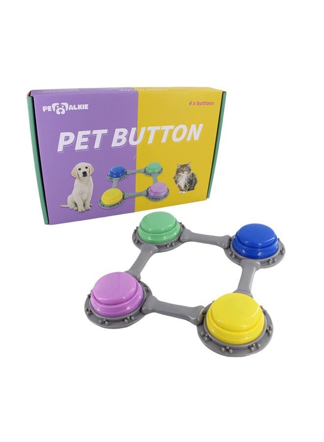 Generic Set of 4 Talking Buttons for Cat and Dog Training, Funny Engravable Voice Command Buttons with Placement Stickers, Colorful and Customizable - Y, G, P, B  - Image 1