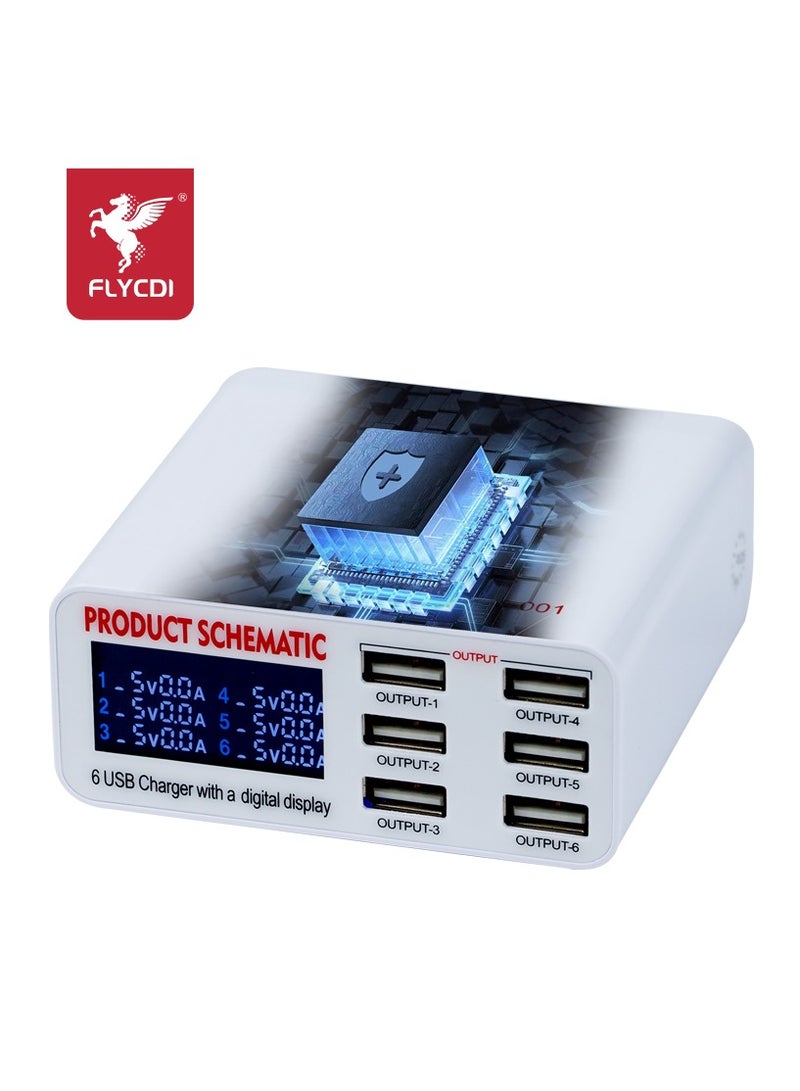 FLYCDI FDC-001 Charger High efficiency device with 6 USB ports to charge multiple devices simultaneously - Image 4