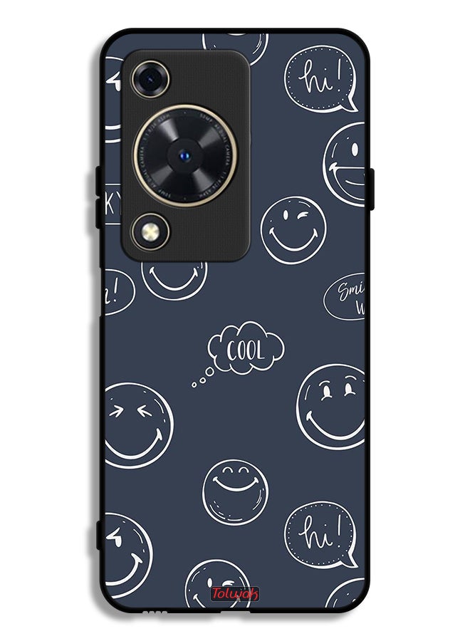 Tolwak Huawei Nova Y72S Protective Case Cover Cool Faces Tags