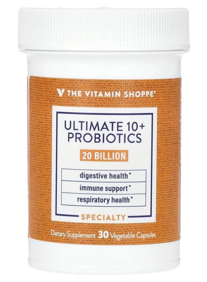 The Vitamin Shoppe Ultimate 10+ Probiotics 20 Billion CFU 30 Vegetable Capsules - Image 1