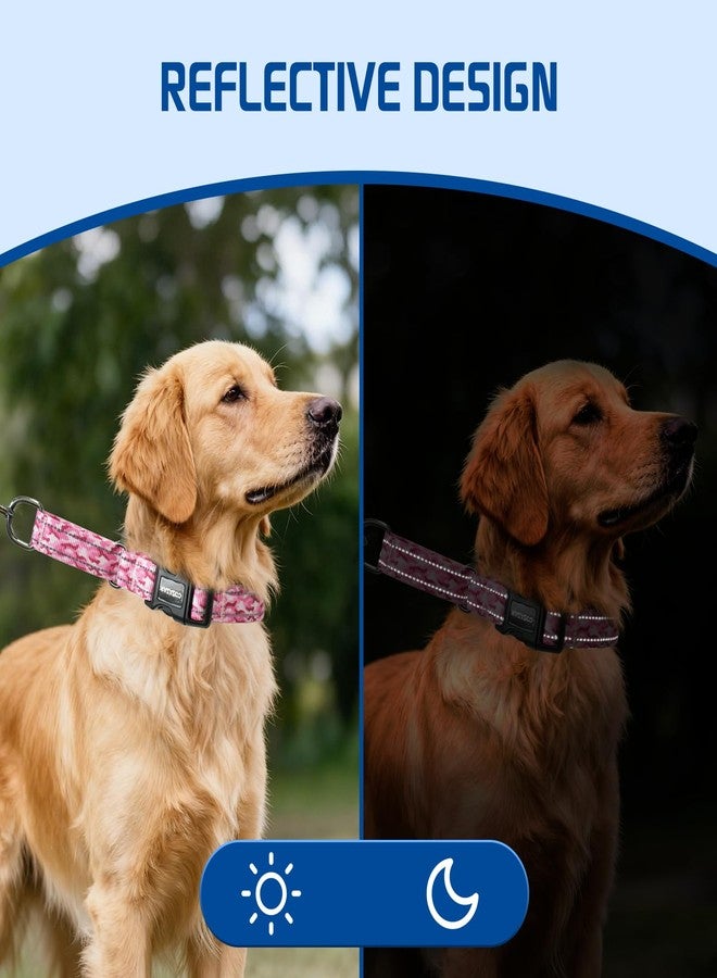 Kazazoo Reflective Martingale Collar for Dogs with Quick Release Buckle Adjustable Soft Durable Dog Collar for Small Medium Large No Pull Training Dog Collars-Pink Camo M - Image 2