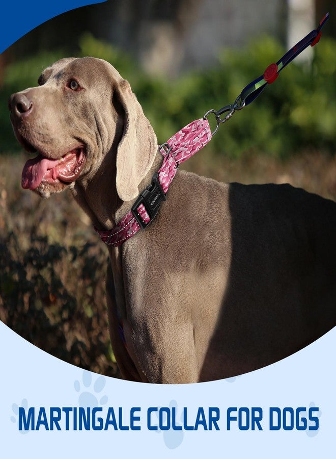 Kazazoo Reflective Martingale Collar for Dogs with Quick Release Buckle Adjustable Soft Durable Dog Collar for Small Medium Large No Pull Training Dog Collars-Pink Camo M - Image 3