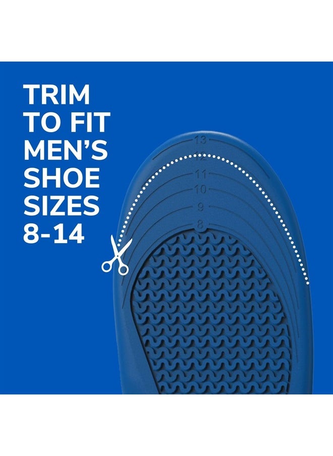 Extra Support Insoles Superior Shock Absorption and Reinforced Arch Support for Big & Tall Men to Reduce Muscle Fatigue So You Can Stay on Your Feet Longer (for Men's 8-14)