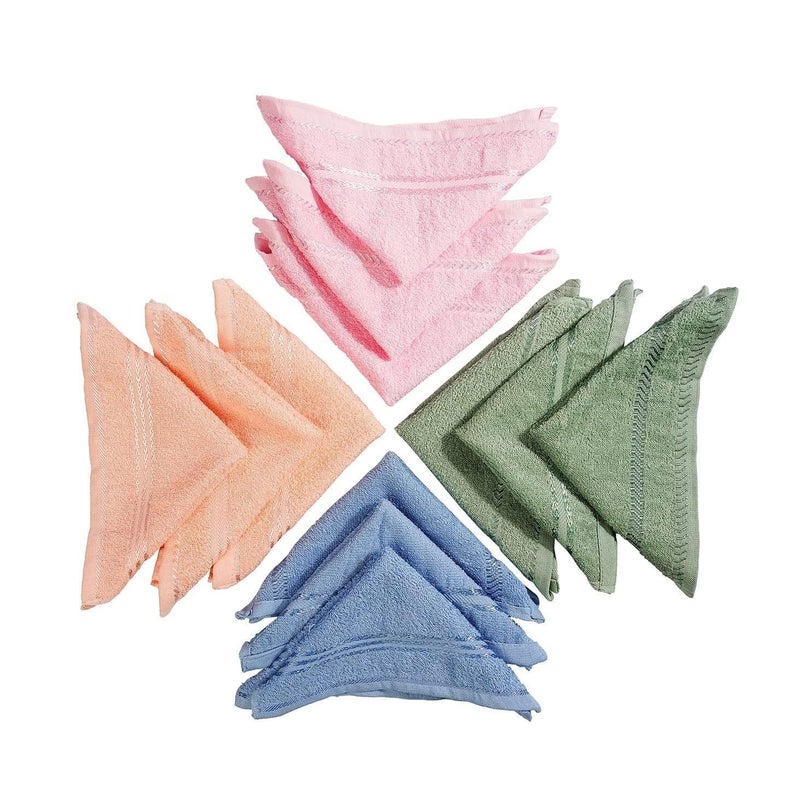 ORAS Luxury Pack of Cotton Pieces Face Towel Hanky Handkerchief Napkins Ultra Soft Extra Absorbent Small Size 25 25 cm Multi Set of 6 - Image 2