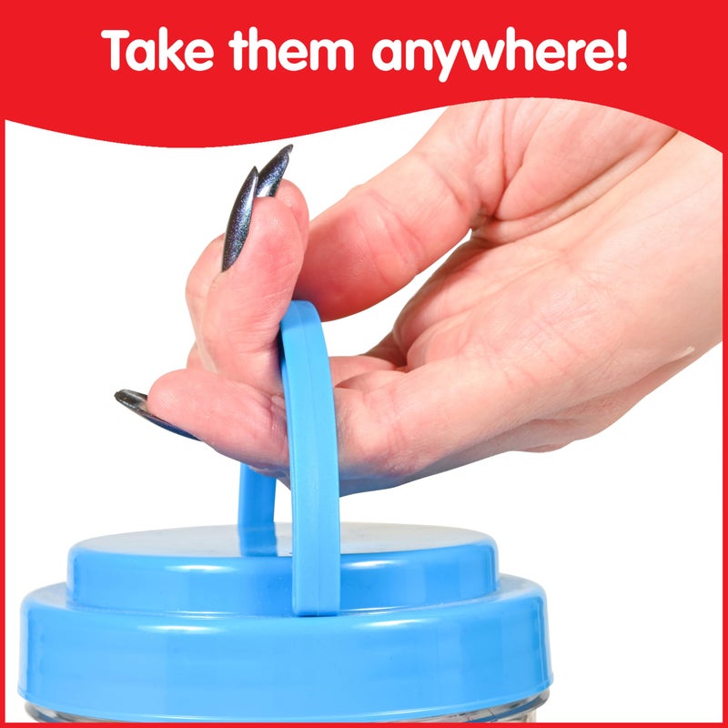 Rainbow Pebbles edxeducation-13228 Junior Rainbow Pebbles - Clear Colors - Mini Jar - Ages 18M+ - Sorting and Stacking Stones - Early Math Manipulative for Children - First Counting and Construction Toy - Image 4