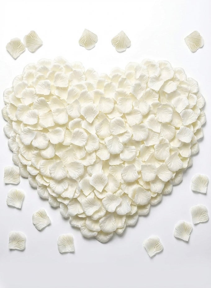 2000 PCS ARTIFICIAL ROSE PETALS, 5X5 CM FAKE FLOWER PETALS, ROMANTIC DECORATIONS SPECIAL NIGHT SET FOR VALENTINE'S DAY, WEDDING ANNIVERSARY, PROPOSAL, EVENT, PARTY, TABLE DECOR, CREAM WHITE