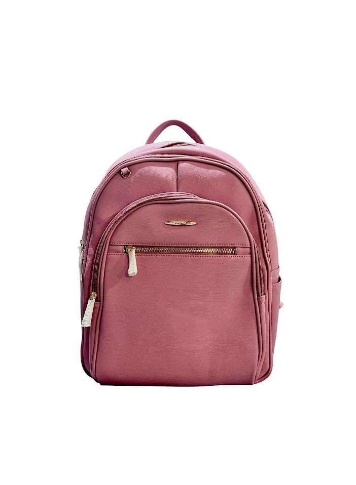 يويجين Faux Leather Fashion Backpack Pink - Image 1