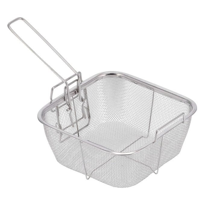 SQUARE FRY BASKET POTATO CHIPS FRENCH FRIES SQUARE SMALL FRYER WITH REMOVABLE FOLDABLE HANDLE DEEP FRY BASKET FRYING STRAINER FRYER SERVING KITCHEN TOOLS