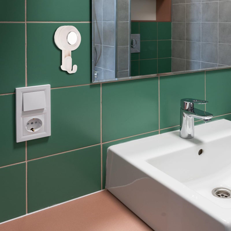 Heavy Duty Rotating Suction Cup Hooks Cream Color Strong Adhesion Towel Robe Holder - Image 5