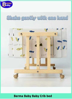 Berma Baby Baby Crib Bed Solid Wood Crib Multifunctional Cradle Bed Wood Crib For Baby Without Mosquito Mattress Net  - Image 4