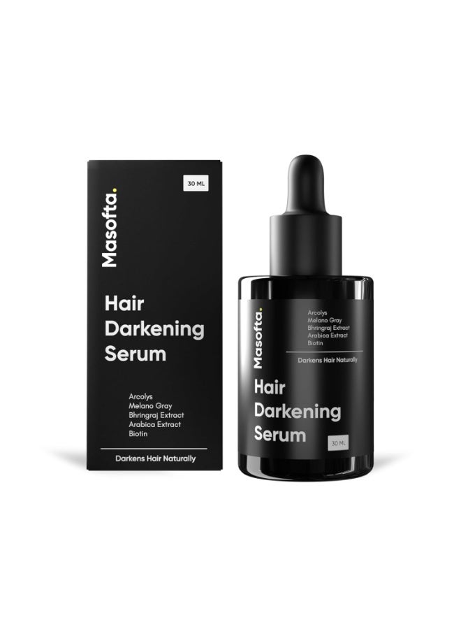 Masofta Anti Grey Hair Darkening Serum for Reversing & Limiting Hair & Beard Greying With Arcolys & Melano Gray - Suitable For Men & Women, 30ML - Image 1