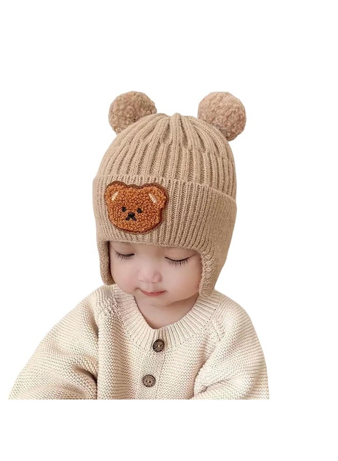 SYGA Winter Warm Ear Protection Knitted Cute Pompom Baby Hat (2-6Year)，1 Count - Image 1