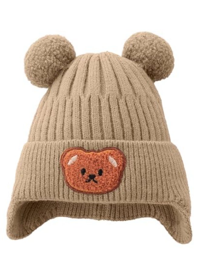 SYGA Winter Warm Ear Protection Knitted Cute Pompom Baby Hat (2-6Year)，1 Count - Image 4