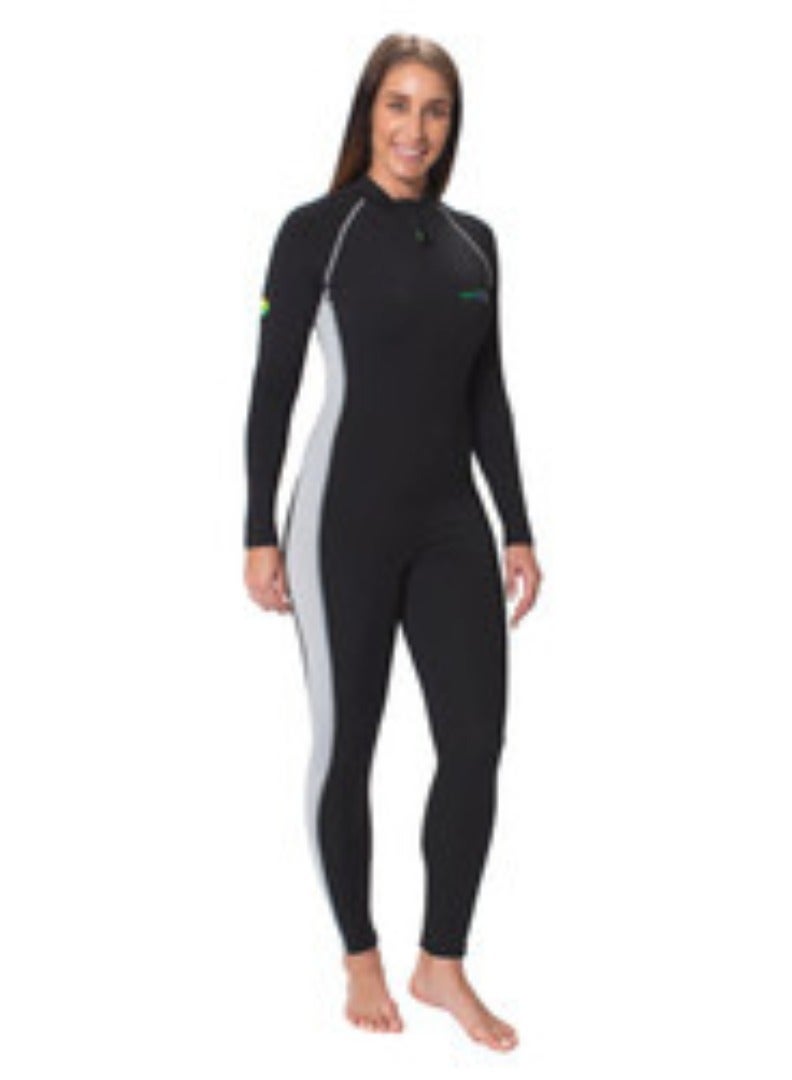 Made2Motivate EcoStinger Women Full Body Swimsuit UVP50+ Black Silver - Image 1