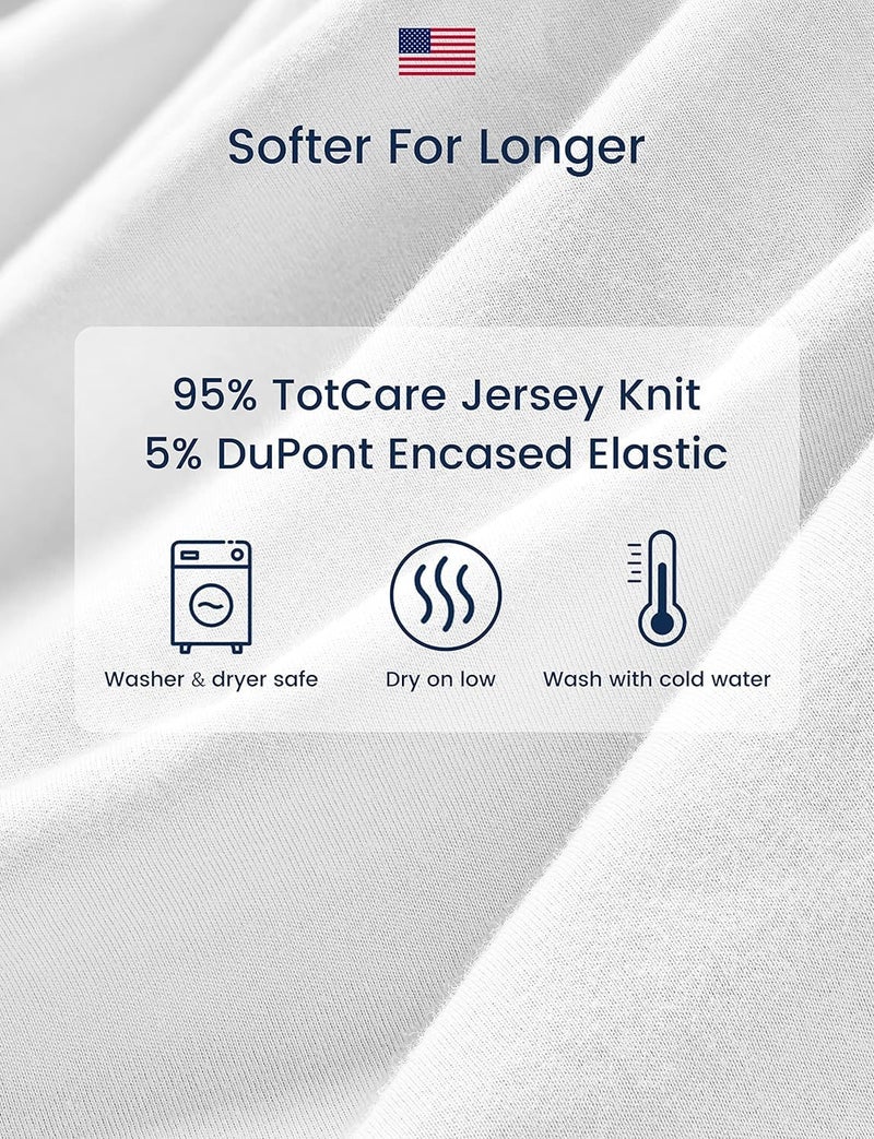 TotAha Crib Sheets for Boys Girls, Premium Soft Crib Mattress Fitted Sheet, Super Stretchy Jersey Knit Baby Sheets, Silky Comfort Baby Bed Sheets 28x52x9 Extra Deep Pocket, 2 Pack (Sea Animal) - Image 4