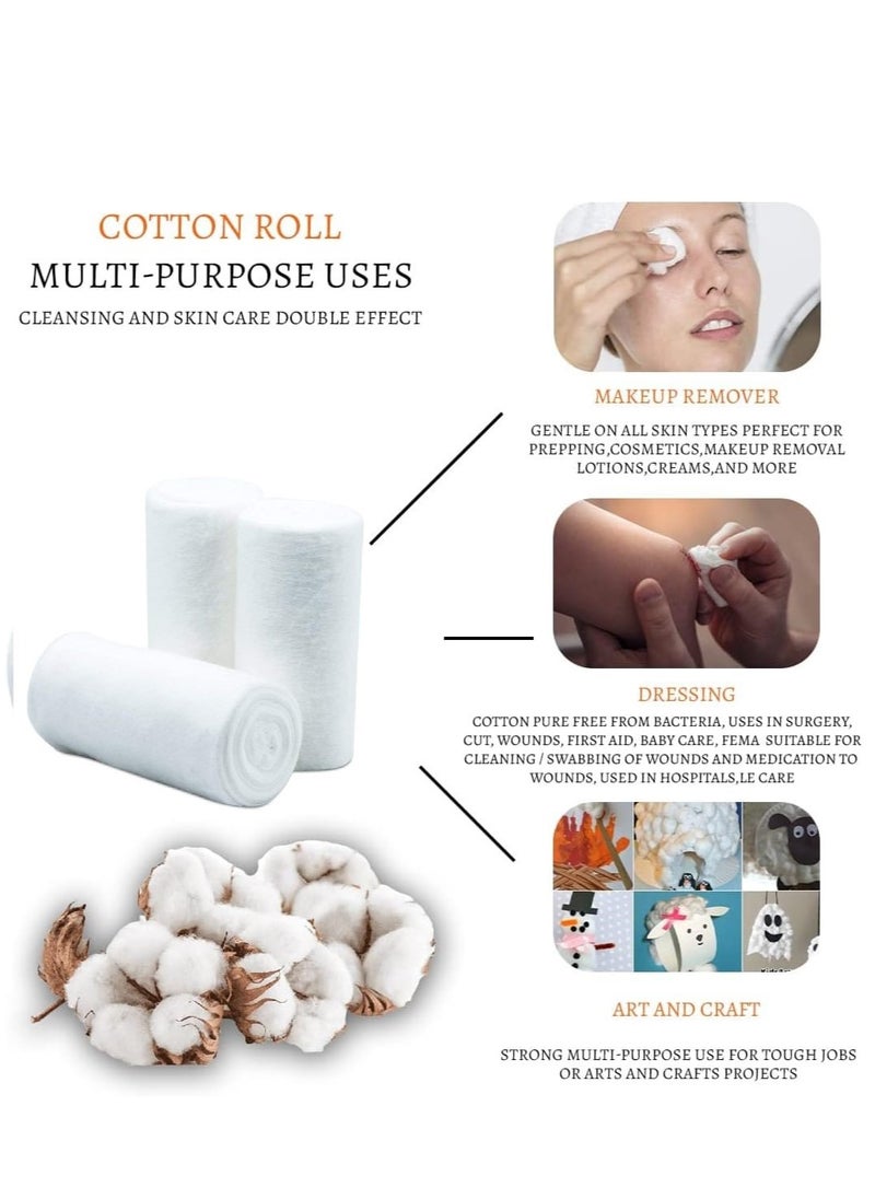 Generic - Pure Cotton Roll – Non-Sterile, Soft and Absorbent Cotton Easy to Tear And Use Roll - Image 1