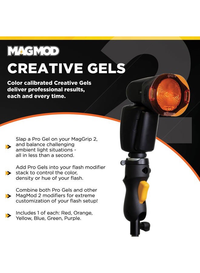 MAGMOD Pro Creative Gels | Flash Modifier Light Gels | New and Improved Color Modifiers | Modular Magnetic Camera Accessories | Set of 6 Light Filters - Image 2