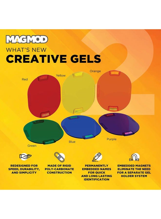 MAGMOD Pro Creative Gels | Flash Modifier Light Gels | New and Improved Color Modifiers | Modular Magnetic Camera Accessories | Set of 6 Light Filters - Image 4