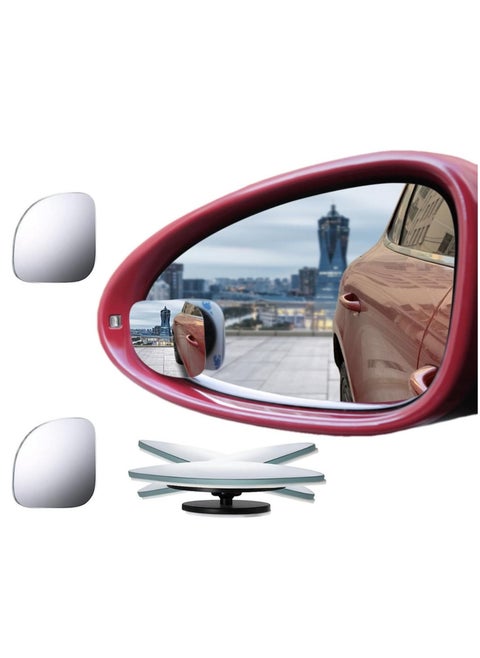 Car Blind Spot Mirrors 2PCS HD Convex Glass Adjustable and Rotatable Wide Angle Mirrors for Side Rearview Mirrors Enhance safety  Eliminate Blind Spots and Improve Visibility for All Vehicles