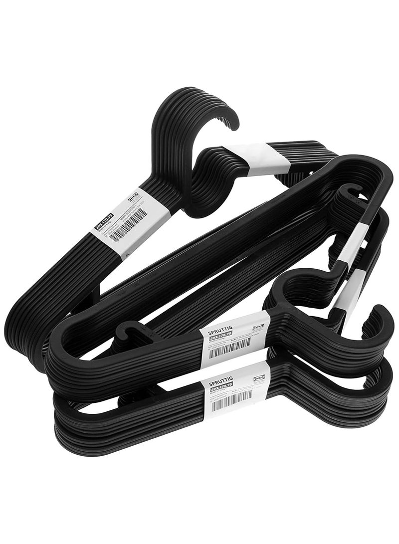 generic Plastic Clothes Hangers – set of 30 – Non-Slip Design, Lightweight & Durable – Black - Image 1