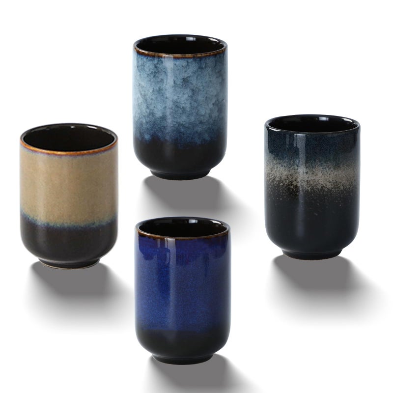 Lxuwbd Large Ceramic Tea Set Chinese Tea Cup Coffee Cup Ceramic Mate Tea Cup Set 4 Piece 4 colors