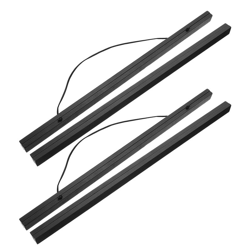 8pcs Poster Hanger Frame Wood Rails Hanging Frame With Rope Poster Hanger For Photo Picture Print Map Black 31cm - Image 4