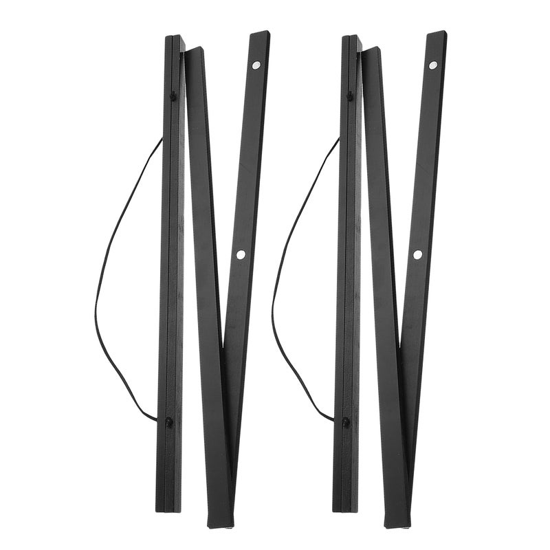 8pcs Poster Hanger Frame Wood Rails Hanging Frame With Rope Poster Hanger For Photo Picture Print Map Black 31cm - Image 2